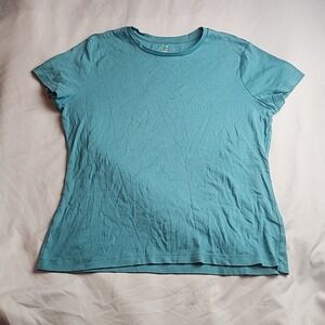 Talbots T-Shirt Crewneck Short Sleeve 100% Pima Cotton Teal Women's Size Large